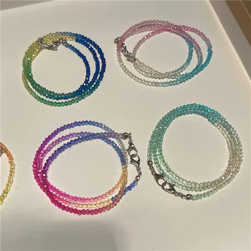 

Korean Colour Crystal Beaded Bracelets For Girls