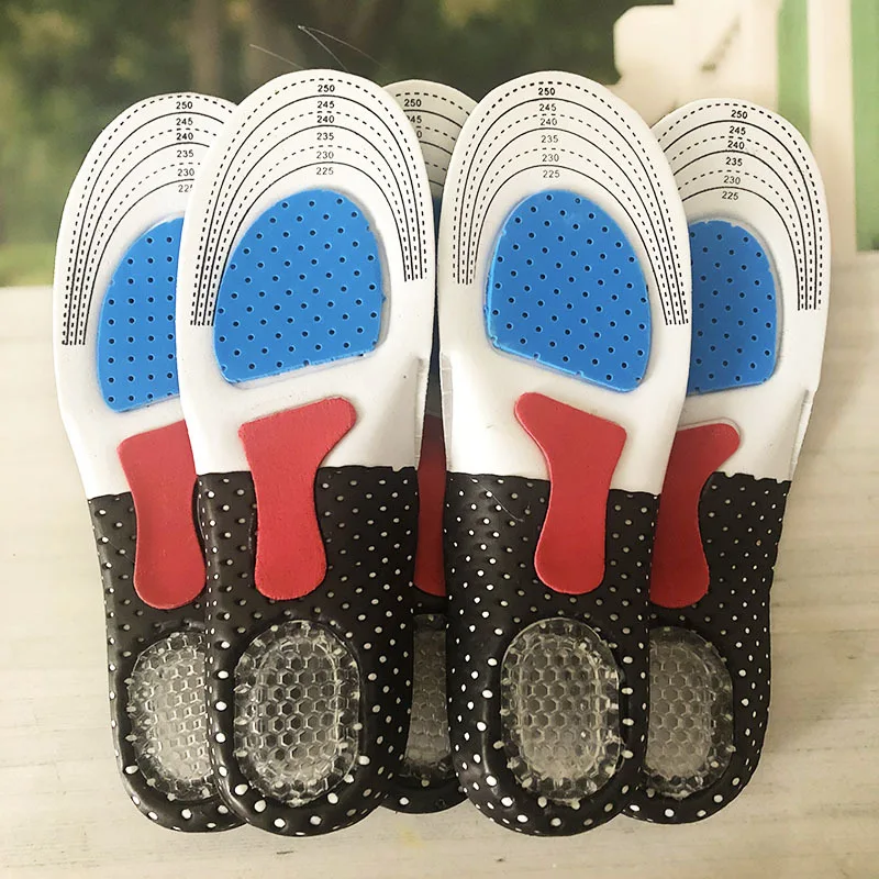 

2 Pairs Unisex Arch Support Sport Shoe Pad Sport Running Gel Insoles Insert Cushion for Women Foot Care Big Size