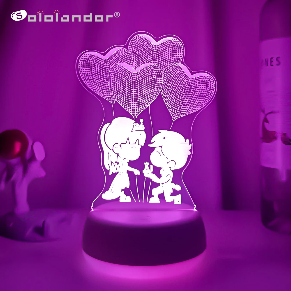 

Newest Romantic balloon proposal Light LED Night Lights 3D Acrylic Light Table Lamps birthday Gift kids' bedroom Decoration