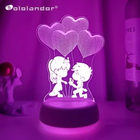 newest romantic balloon proposal light led night lights 3d acrylic light table lamps birthday gift kids bedroom decoration