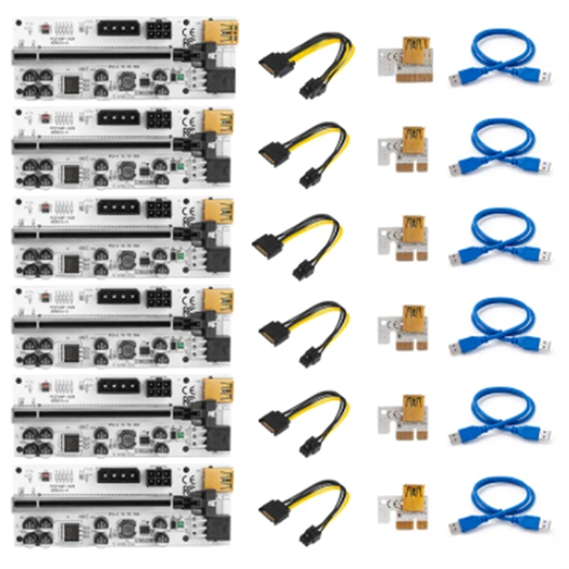 

6 шт. Pcie Riser 010 010X VER010 010S Plus USB 3,0 Pci E Express кабель Riser GPU X16 Extender PCI-E карта расширения