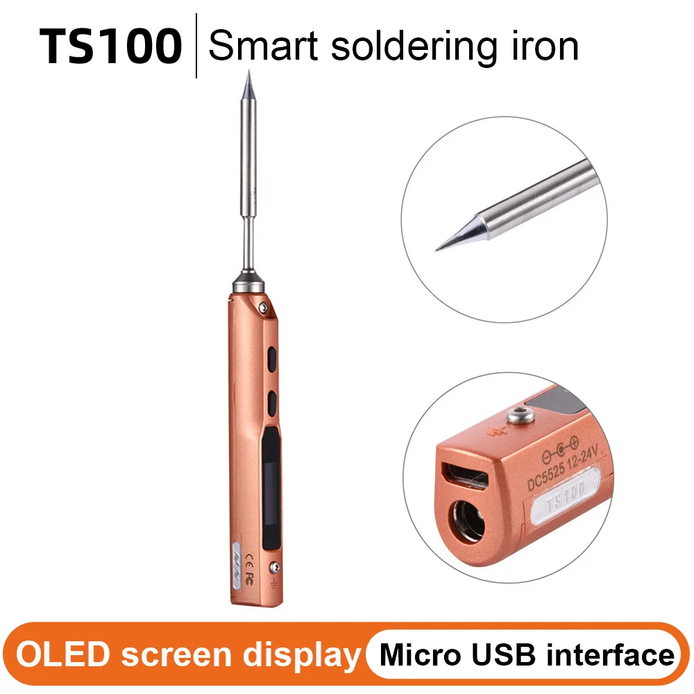TS100 Smart Soldering Iron Portable Mini USB Interface For Welding Tools Constant Adjustable Temperature Display with Solder Tip