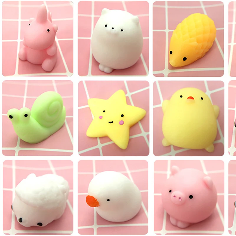 10 шт. все разные милые мягкие кошки Mochi медленно восстанавливающие форму лечебные