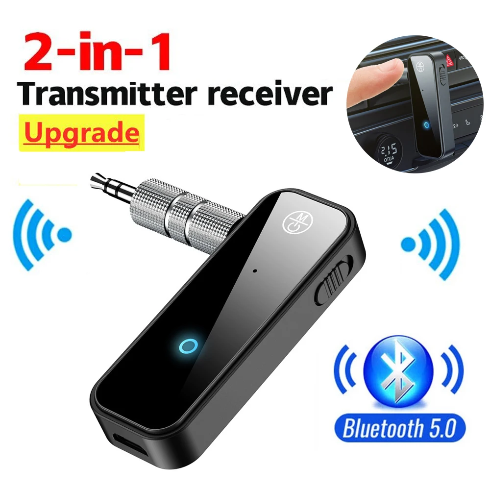 Фото Bluetooth 5.0 аудиоприемник-передатчик RT/TX 2-в-1, адаптер для телевизора, наушников, автомобиля, 3,5 мм AUX, Bluetooth-донгл для громкой связи №1
