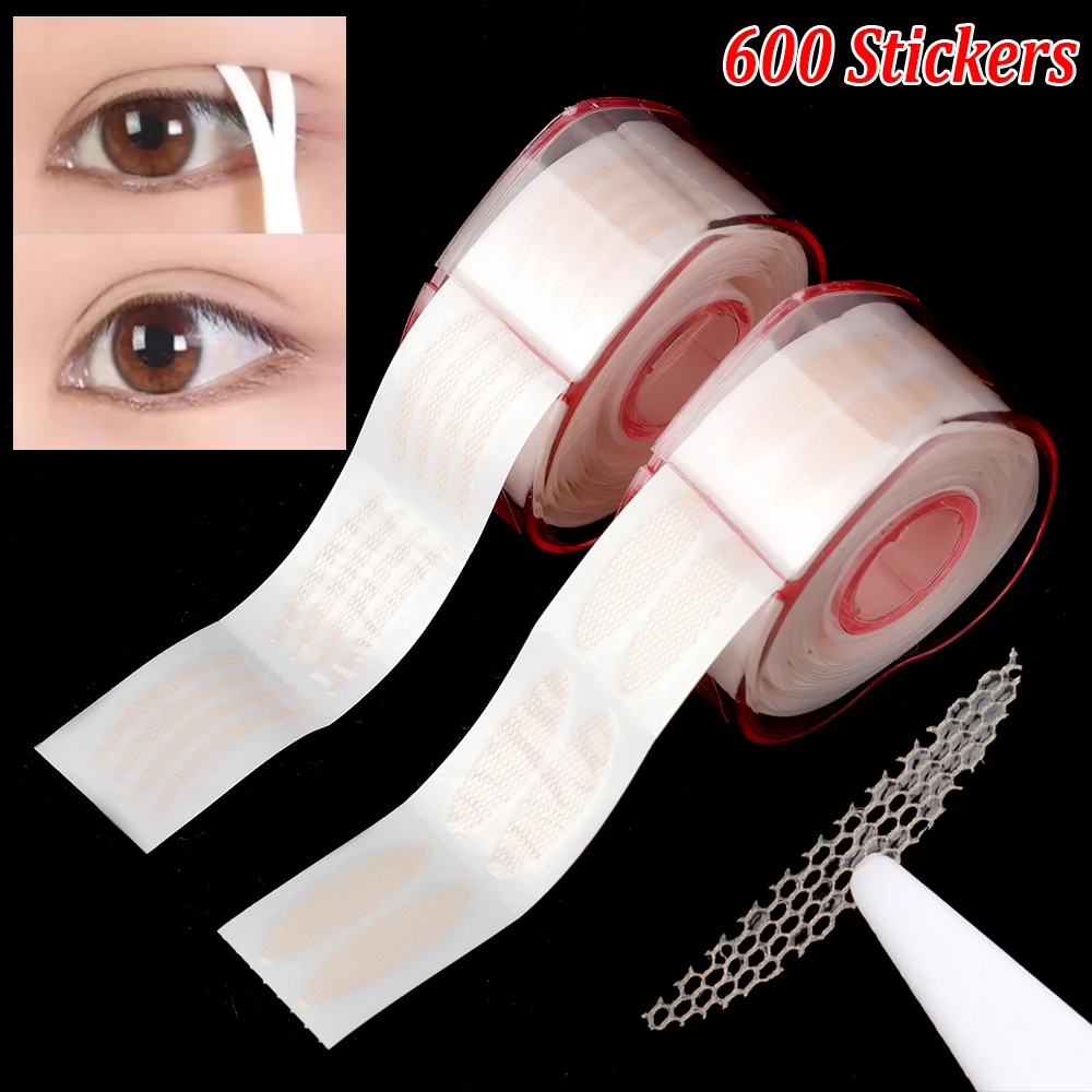 

600PCS/Box Invisible Double Eyelid Sticker Lace Eye Lift Strip Big Eyes Transparent Fold Eyelid Shadow Tape Sticker Beauty Tools