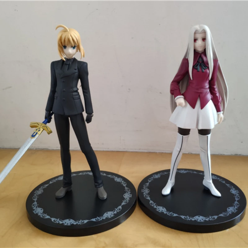 17cm Japanese Anime FATES ZERO Saber Lrisviel Von Einzbern Man Suit PVC Action Figure Genuine Decoration Collection Model Toy