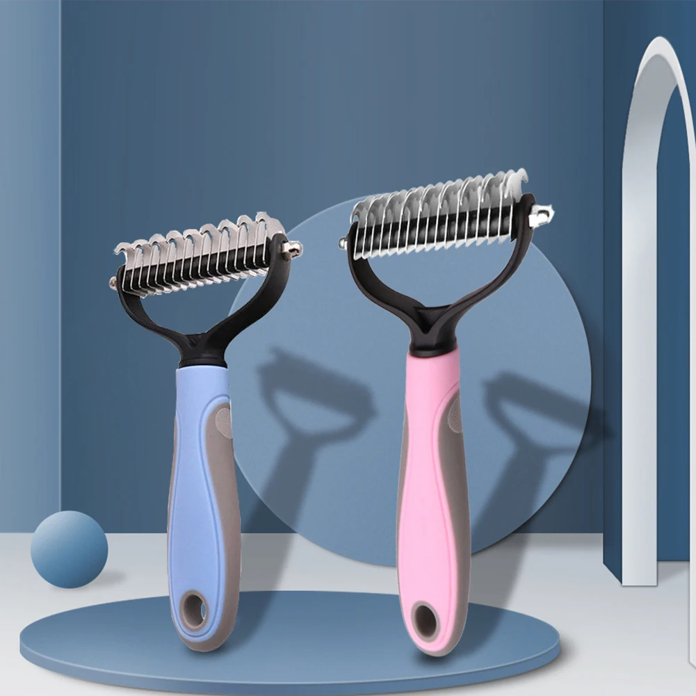 

Pets Hair Removal Comb Knot Cutter Brush Double Sided Cat Dog Grooming Shedding Tool Long Curly Hair Clean Removal Comb