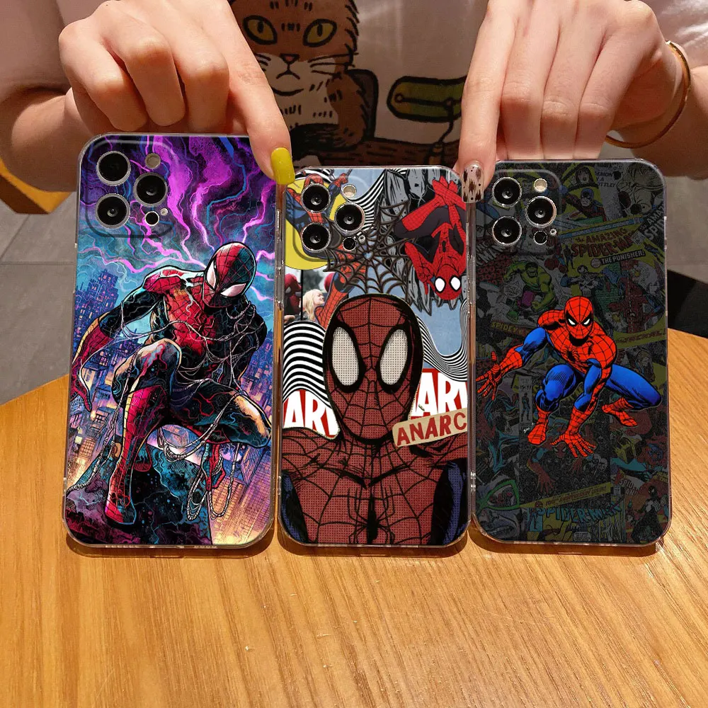 

Marvel Venom Spiderman Comics Clear Phone Case For iPhone 15 14 11 12 13 Pro Max Mini XS XR 8 7 Plus Cover Soft Transparent Case