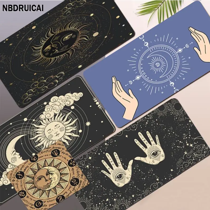 

Резиновая мышь с забавным изображением Солнца и Луны, прочный Настольный коврик для мыши, размер для игр, коврик для клавиатуры для геймеров