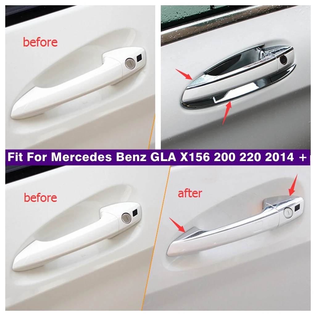 Embellecedor de cubierta de decoración de manija de puerta para Mercedes Benz GLA X156 200 220 2014 - 2019 ABS, accesorios exteriores cromados