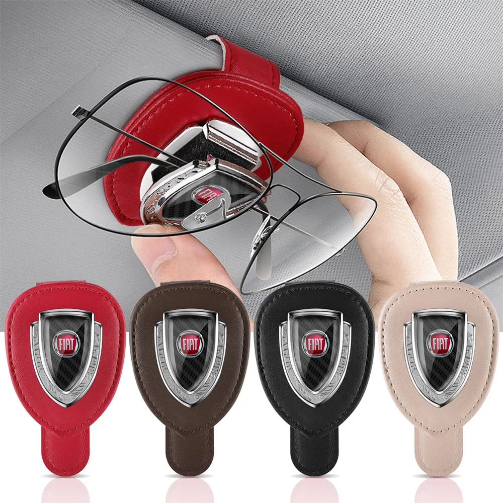 

Car Sun Visor Glasses Holder Sunglasses Clip Car Glasses Case For FIAT ABARTH 500 Croma Bravo Tipo Panda Argo Punto Tipo Bravo