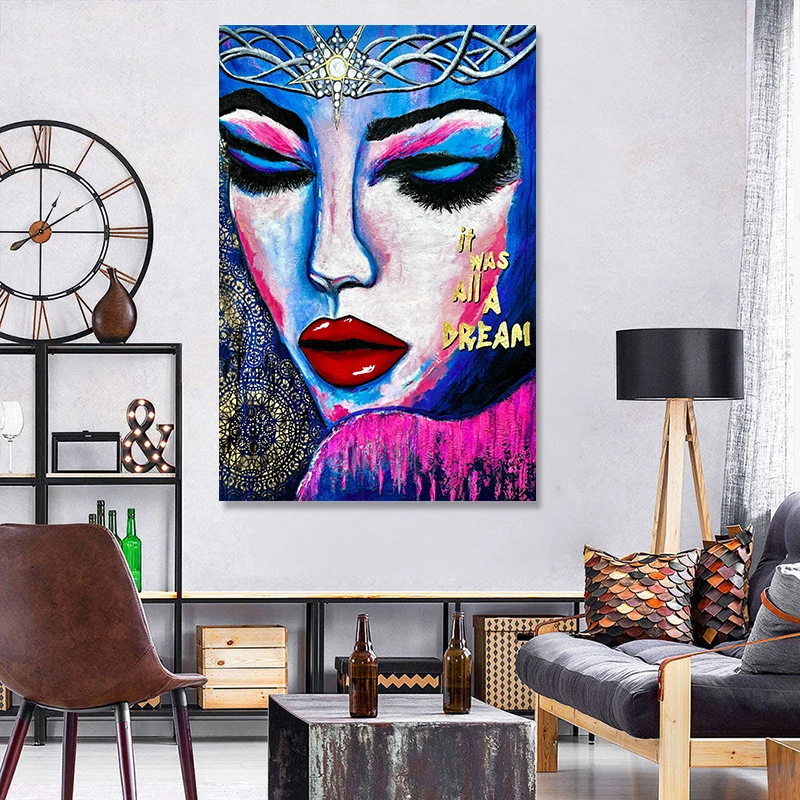 Абстрактная Картина на холсте Женская портретная картина маслом искусство ткани