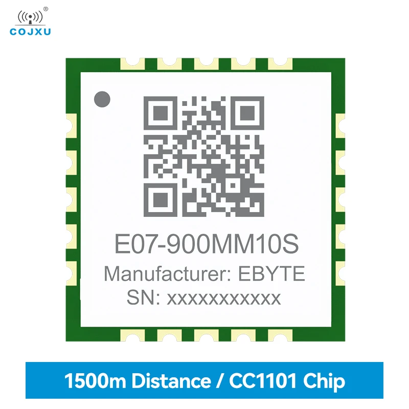 

TI CC1101 Wireless Module 915/868MHZ COJXU E07-900MM10S 10dBm 1.5km Stamp Hole Ultra Small Size Support RSSI SMD Module