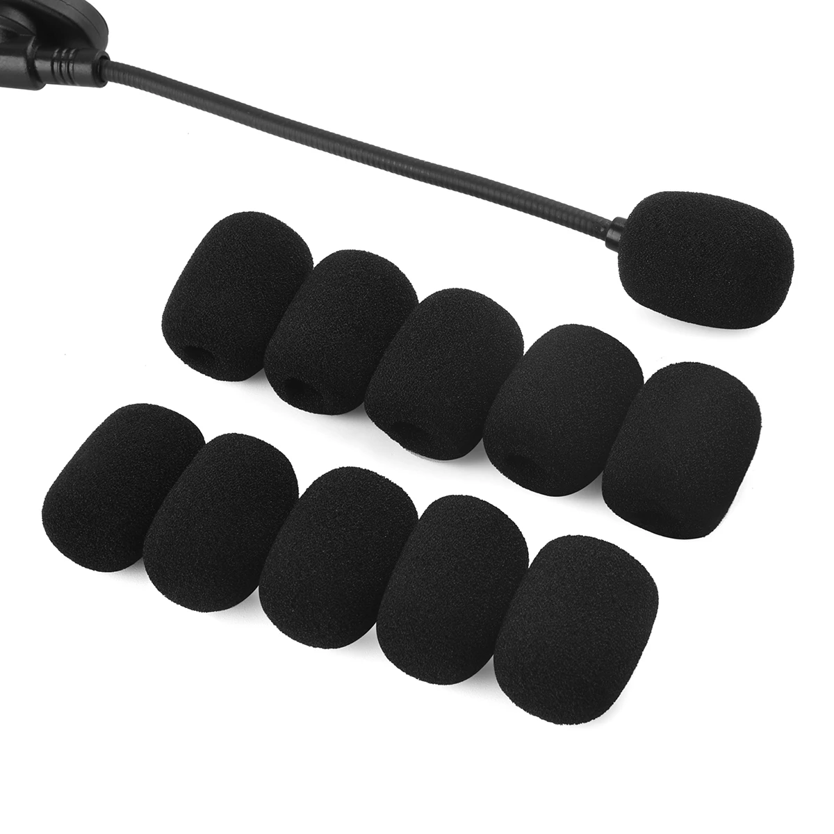 10Pcs High Quality Microphone Sponge Cover Headset Mic Foam Case Meeting Windscreen Spray-Proof Protection |
