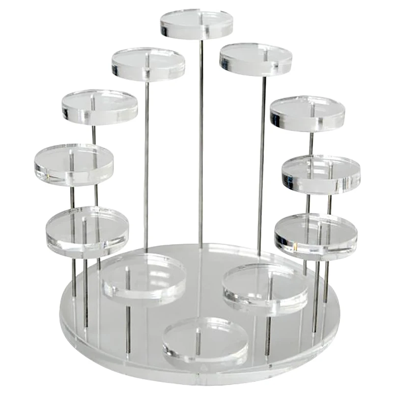 

Fashion Multi-Layer Acrylic Ring Display Rack Earring Holder Pendant Gemstone Showcase Jewelry Display Stand Desktop