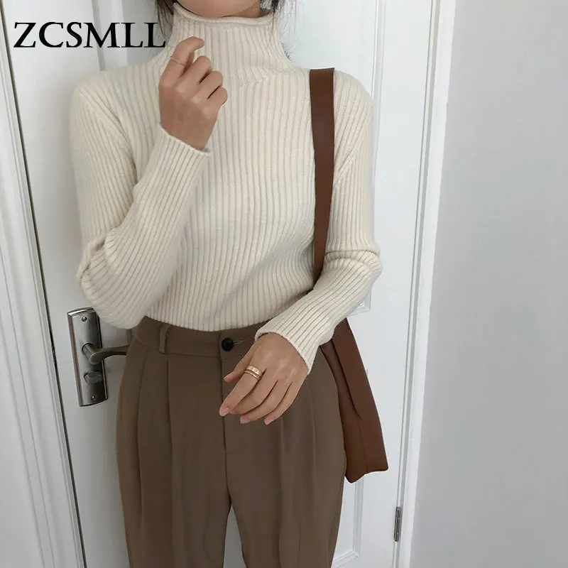 

ZCSMLL 2022 autumn winter new turtleneck sweater top thickened slim knitted bottoming shirt women's inner Korean style coat