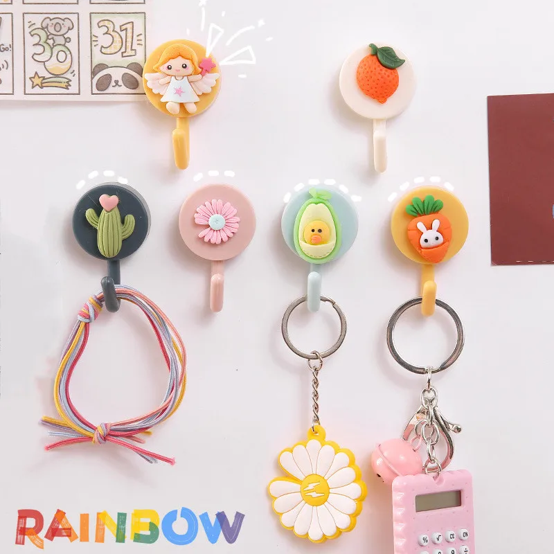 Новый настенный крючок в виде милых животных для ключей пластиковый подвесной