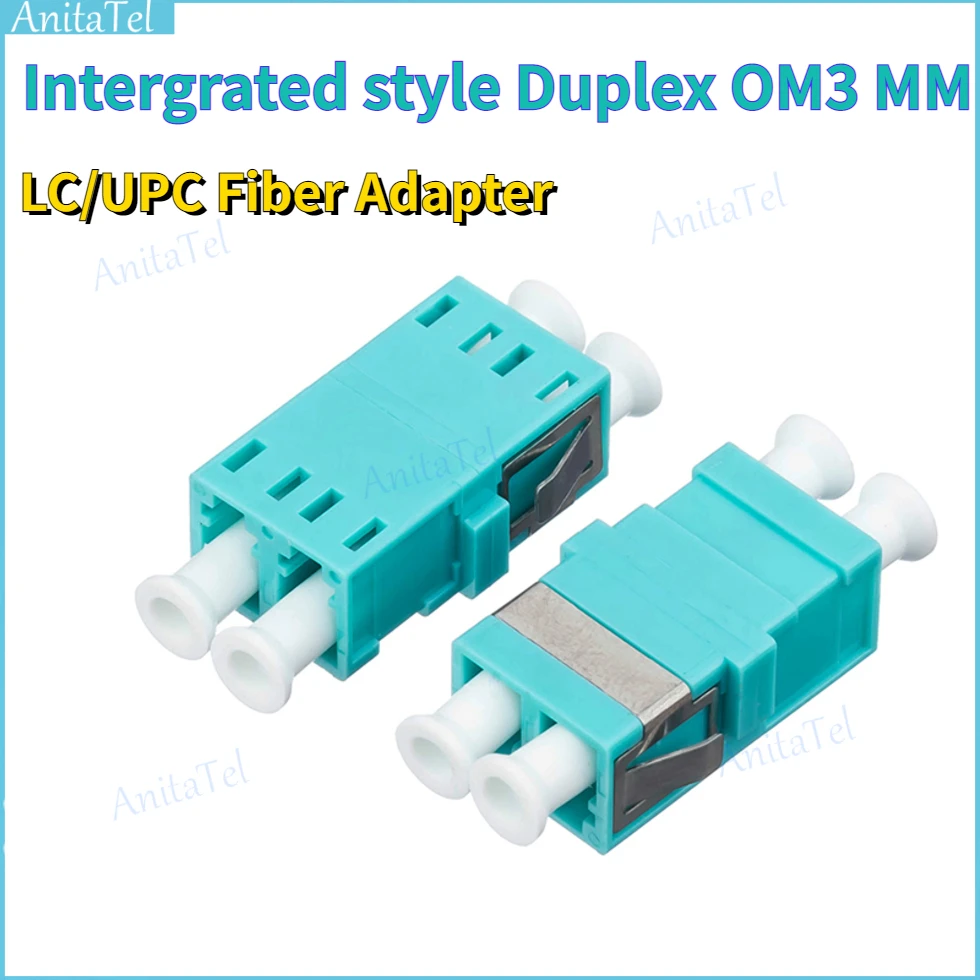 

Intergrated style Duplex OM3 LC UPC Fiber Adapter MM SC Type Duplex Flange Coupling Carrier Class FTTH Fiber Optic Coupler