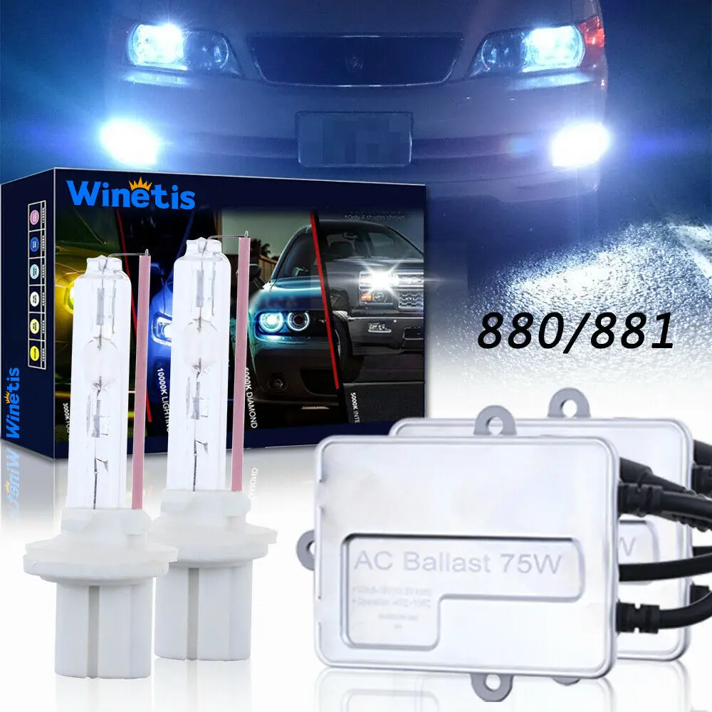 

75W 880 881 899 Hid Fog Driving Light Bulb Conversion Kit Ice Blue 8000K Lamp