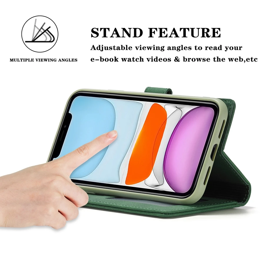 Роскошный противоударный кожаный чехол Wallte для iPhone 14 Pro Max 13 12 11 SE 2022 X XR XS 8 7 6 6S Plus -