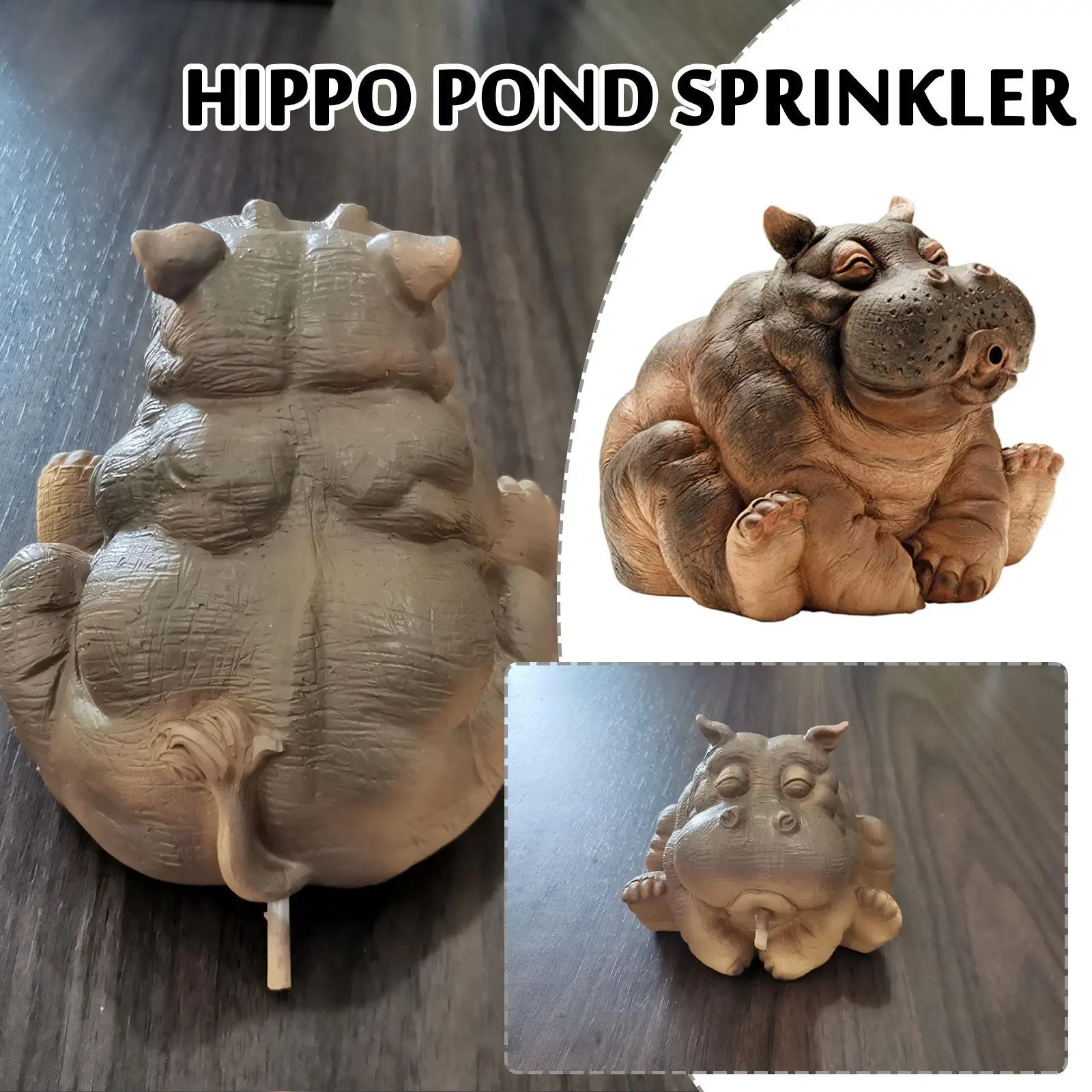 

Creative Resin Pond Watering Hippo Garden Decoration Home Outdoor Accessories Simulated Animal Ornament Garden Irrigation Suppli