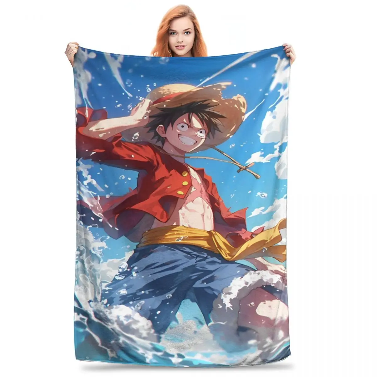 Цельные одеяла Луффи фланелевое одеяло для путешествий в самолете спальни
