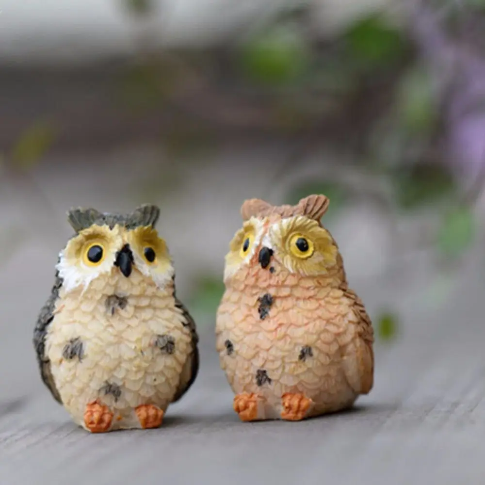 

Bare-footed Outdoor Courtyard Garden Plug-in Micro Landscape Resin Crafts Mini Owl Owl Ornaments Miniatures Figurine