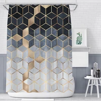 waterproof geometric shower curtain marble shower curtains green leaves ombre polyester fabric bathroom bath curtain with hooks