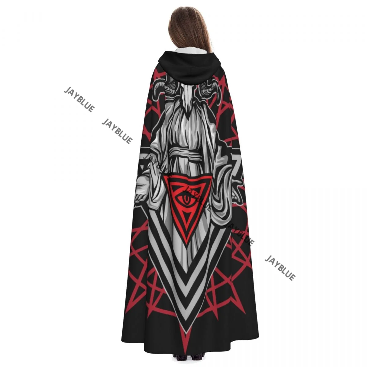 Плащ с капюшоном унисекс плащ винтажный Бафомета демона козла накидка ведьмы