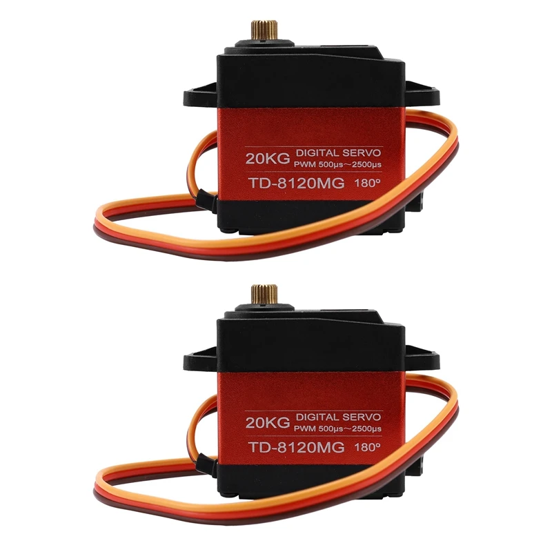 

2X Td-8120Mg Waterproof Metal Gear Digital Servo With 20Kg High Torque 180Angle For Rc Remote Control Car Model Vehicle