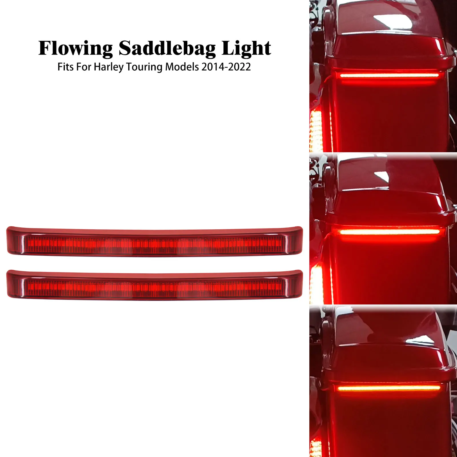 

Мотоциклетная седельная сумка, светодиодный светильник, плавный указатель поворота для Harley Touring Street Road Glide CVO 2008-Up, индикаторы седельной сумки