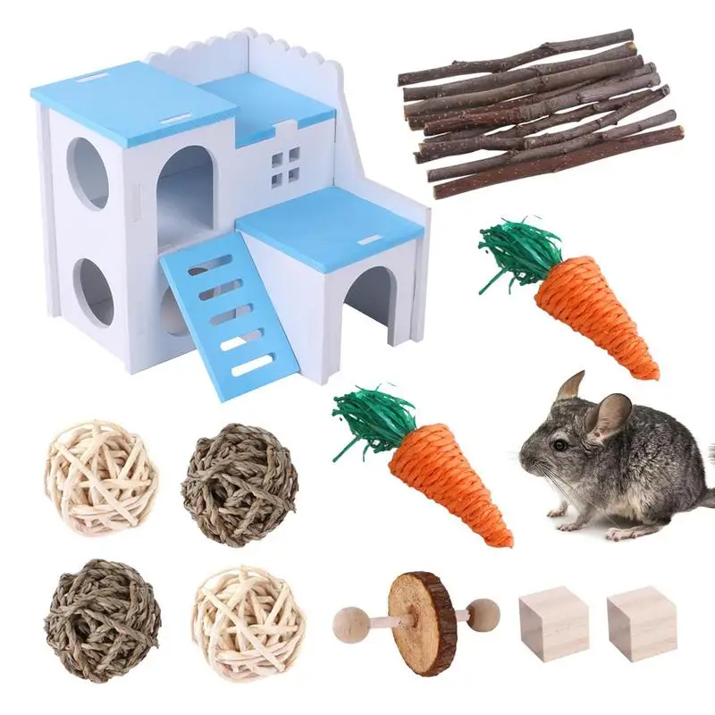

Hamster Chew Toys Bunny Chew Toy Playing Set Bunny Teeth Care Molar Toys Chinchillas Teeth Care Toys For Hamster Chinchilla