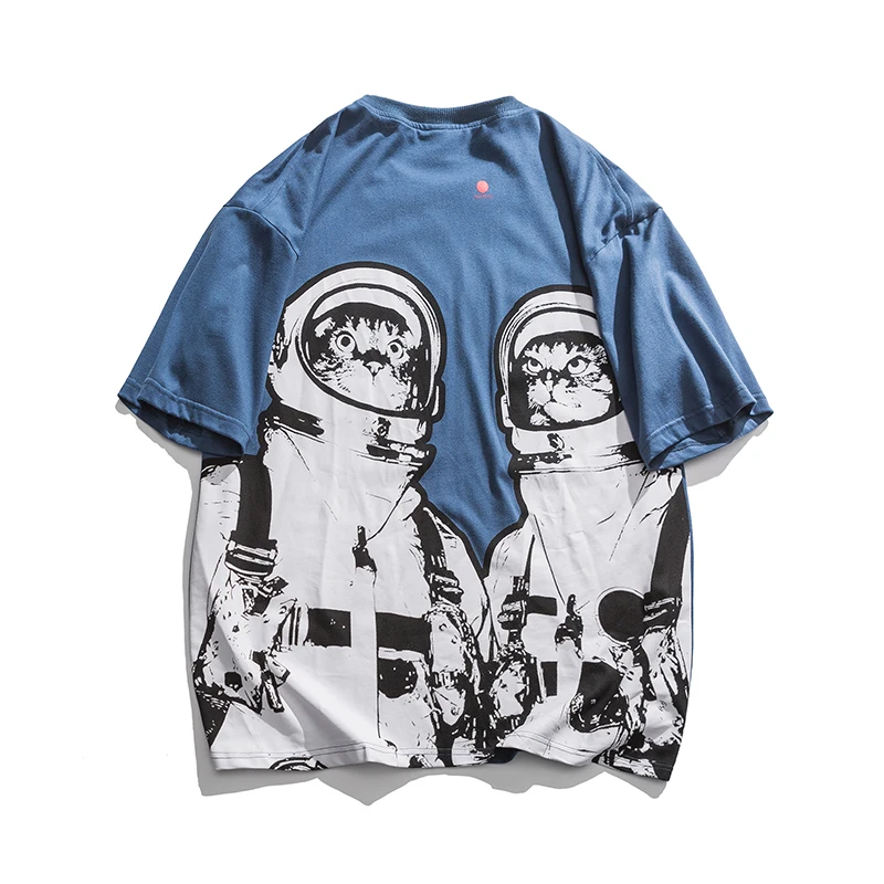 

Summer Trend Astronaut Printed Short Sleeve Casual Men's T-shirt 2022 Tide Brand Harajuku