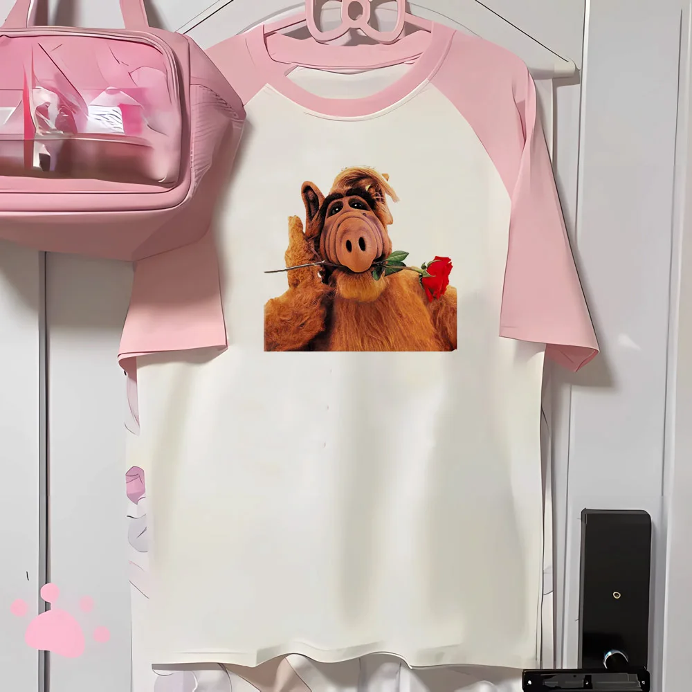 Футболка женская повседневная с круглым вырезом и принтом