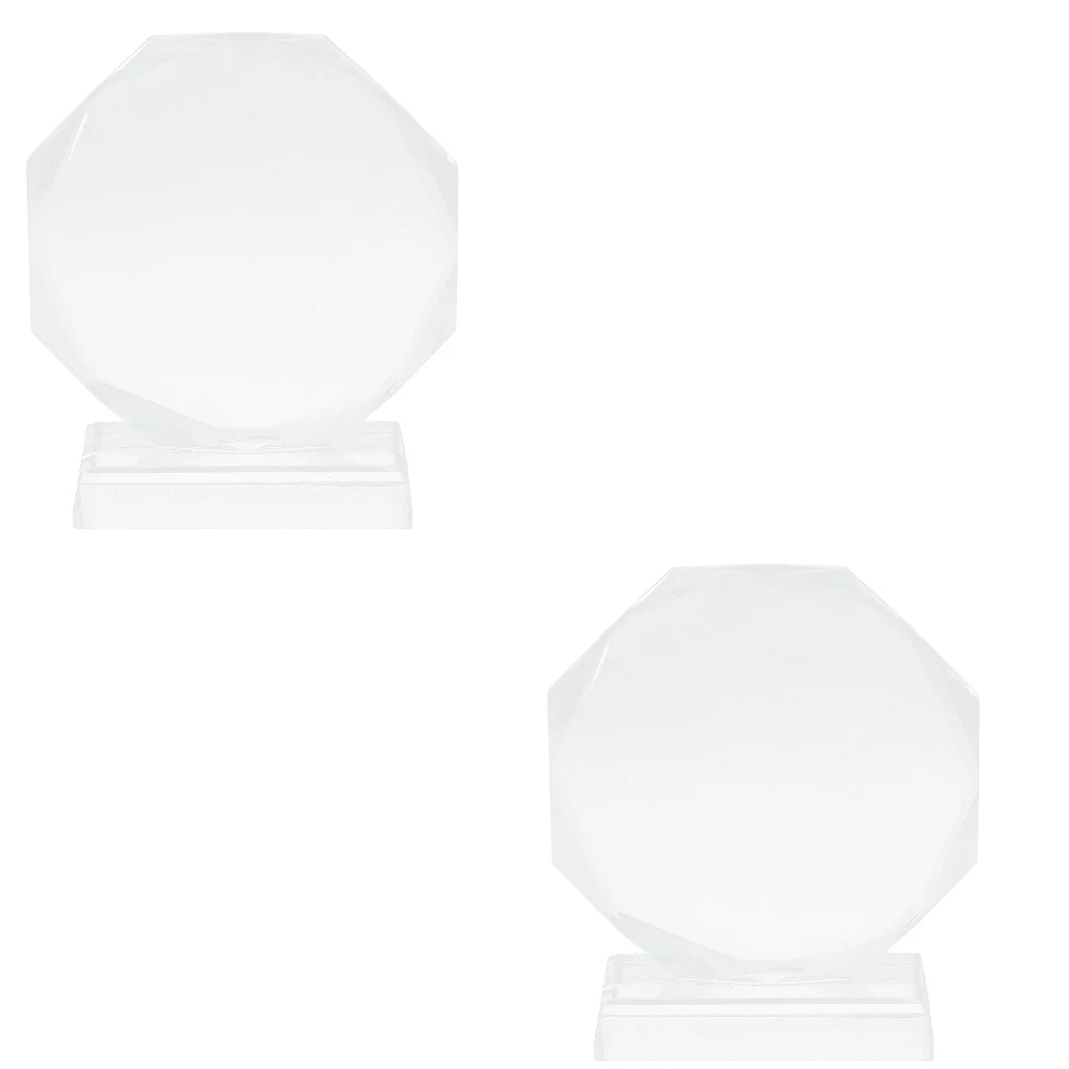

2pcs Decorative Crystal Trophy Transparent Award Trophy Delicate Prize Trophy Prize Accessory