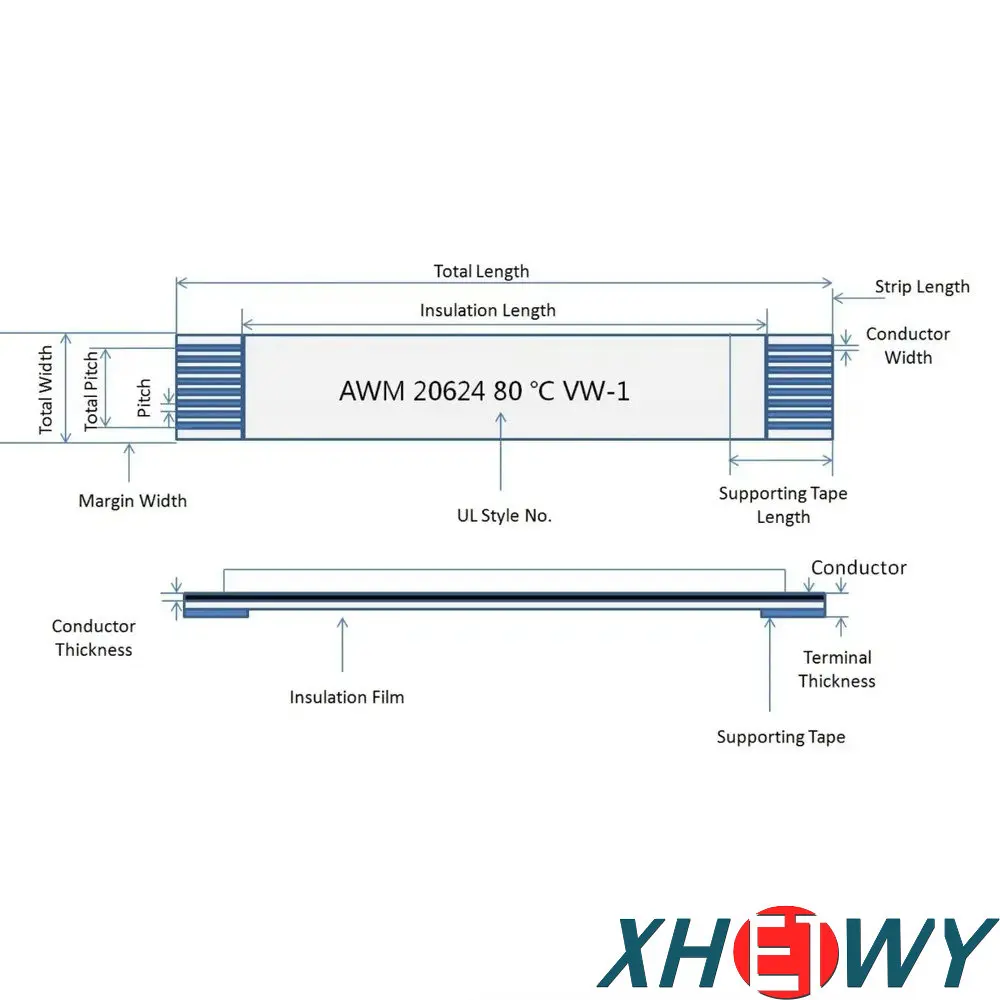 Кабельные муфты FFC/FPC 1.0 мм UL758 UL20624