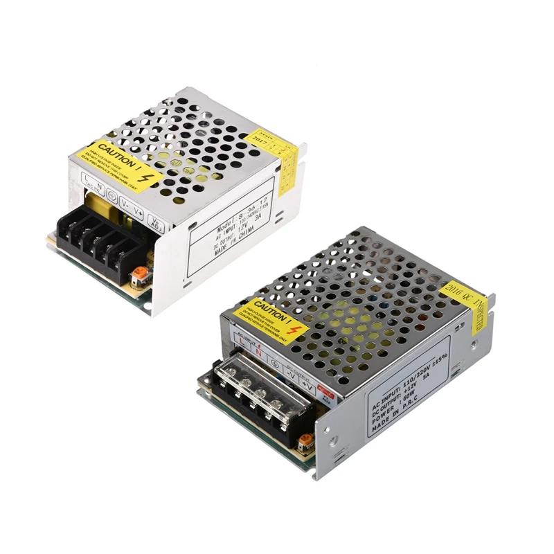 

Top Deals 2Pcs Driver Power Supply LED Transformer DC 12V By Band Light Lamp - 60W 5A & 36W 3A