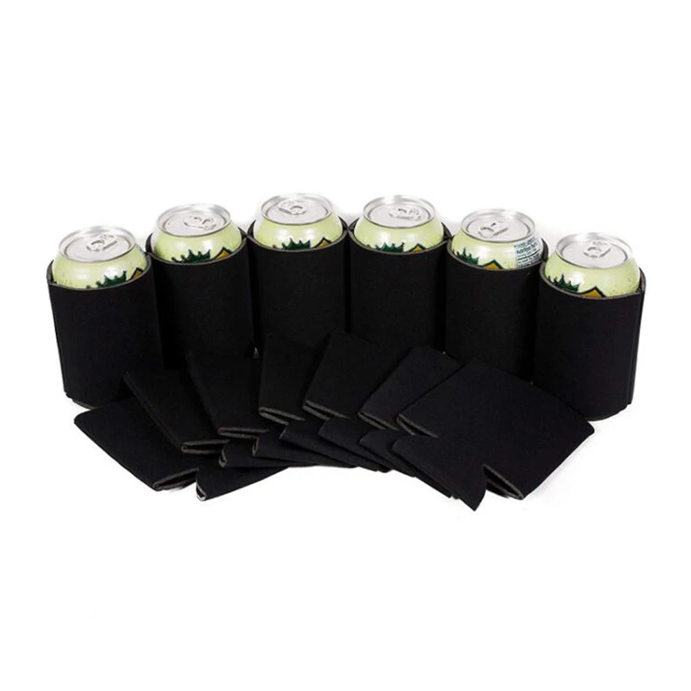 

10pcs Foldable Insulated Beer Can Coolers Sleeves Covers Reusable Drink Covers Lightweight Travel Supplies Drink Coolers Sleeves