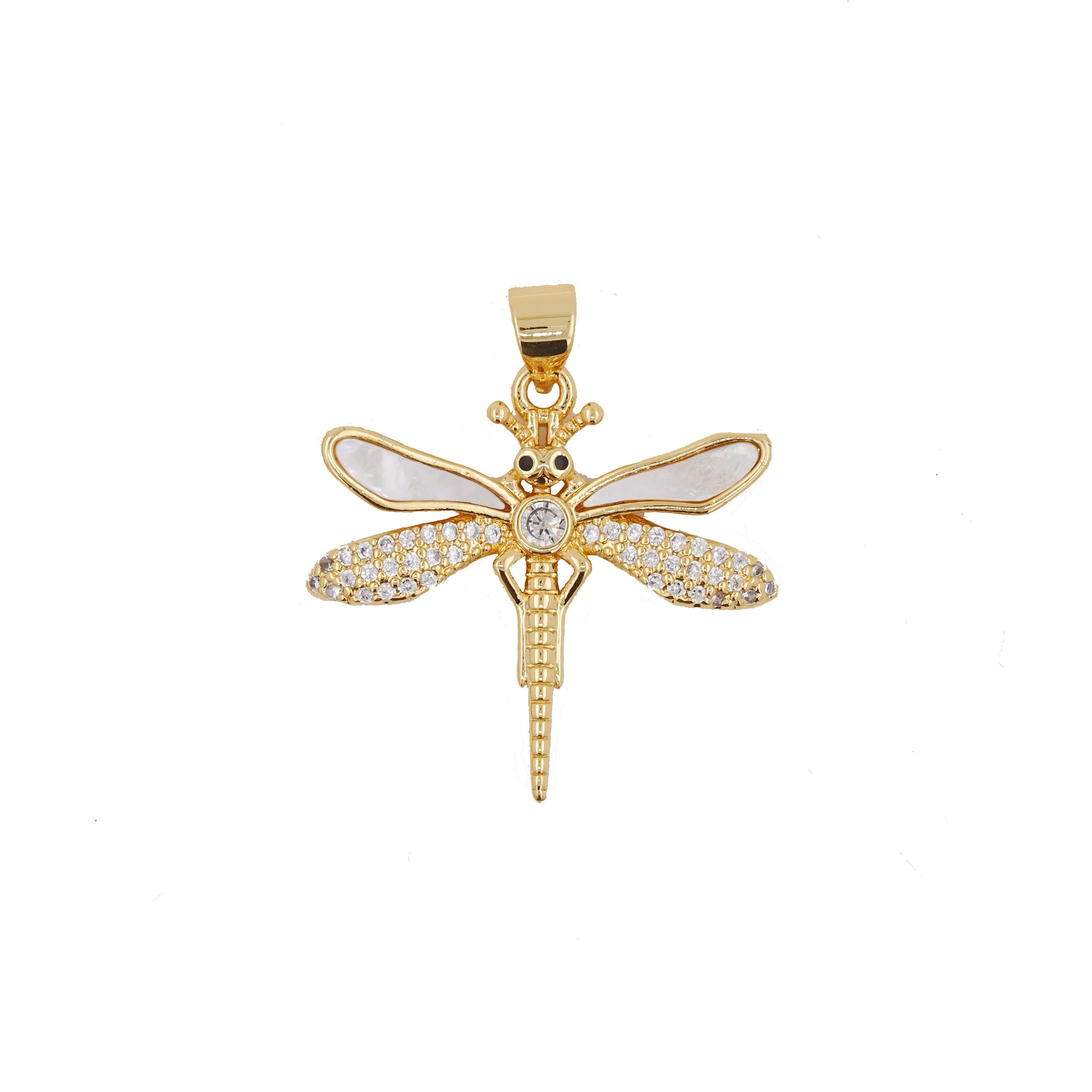 Gold Plated Dragonfly Pendant Necklace Good Luck Charm Taxidermy Jewelry Bridesmaid Gift for Her Beautiful Accessory