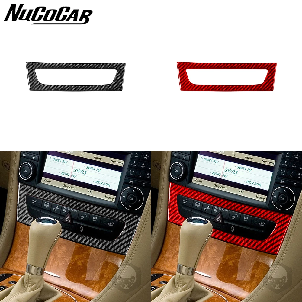 

For Benz CLS C219 2004-2009 Carbon Fiber Central Air Conditioning Control Panel Trim Car Interior Accessories Decorative Sticker