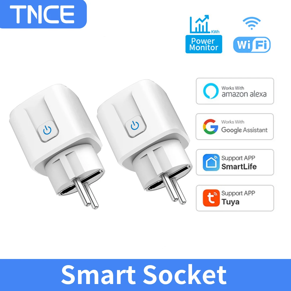 

TNECE Smart Socket EU 16A/20A Wifi Smart Plug With Power Monitor Timing Smart Life APP Control Alexa Google Home Voice Control