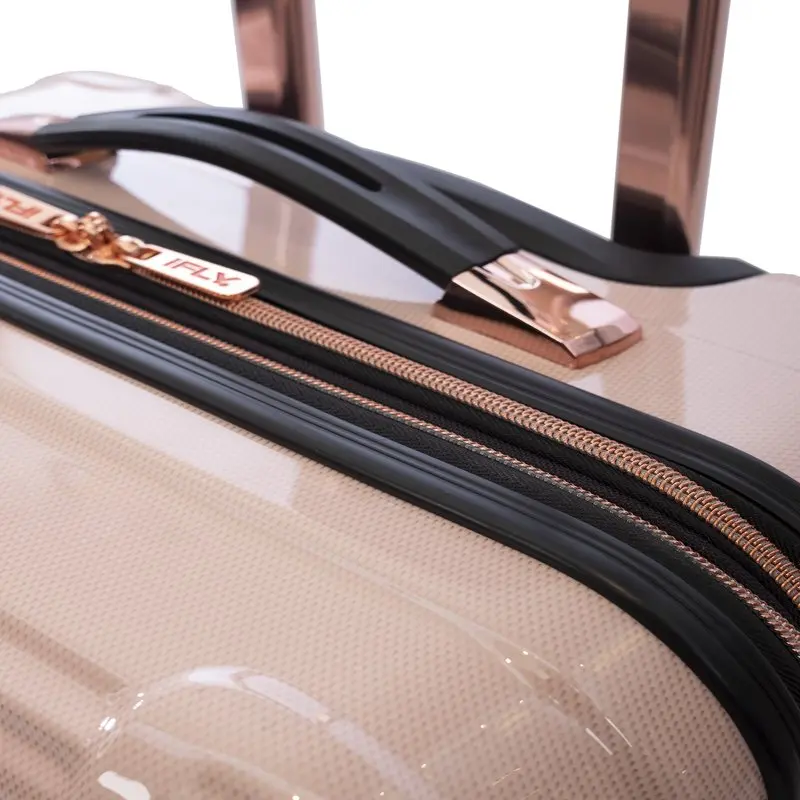 Hardside Luggage Fibertech 24 Inch Checked Luggage, Blush/Rose Gold