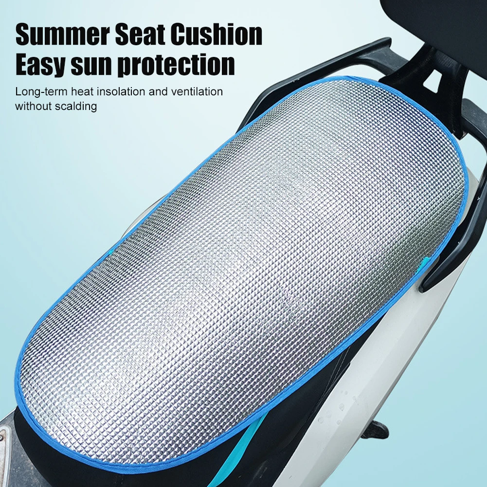 

1Pc Motorcycle Sunscreen Seat Cover Universal Waterproof Aluminum Film Cover Sun Pad Heat Insulation Seat Cover For MotorBikes