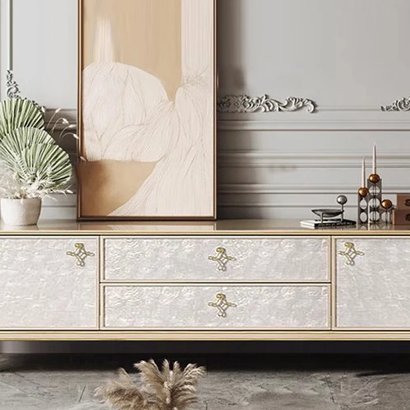 Белая подставка для телевизора современная роскошная новая стильная кремовая с