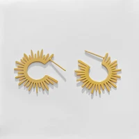 2022 fashion jewelry stainless steel earrings u shaped sun stud earrings womens geometric earrings waterproof jewelry women