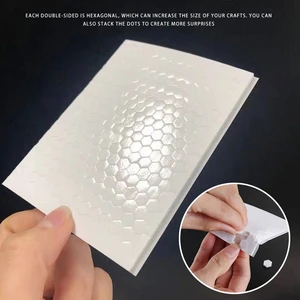 3 Sheets Double Side Adhesive Foam Point Fastener Super Glue Tape DIY Hexagon Foam Pad Scrapbooking Craft Accessory 3D