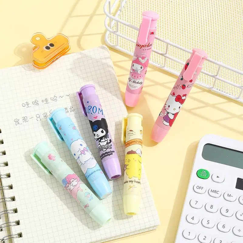 

New Sanrios Eraser Hello Kitty Kawaii My Melody Kuromi Cinnamoroll Cartoon Student Study Stationery Press Creative Children Gift