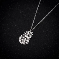 tulx stainless steel fruit necklaces for women tropical pineapple pendant necklace party jewelry accessories