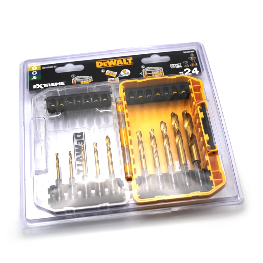 Набор бит для дрели DEWALT Flextorq 24 шт. металлические спиральные сверла аксессуары