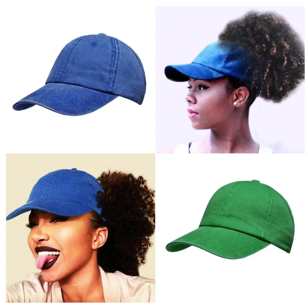 

2x Women Adjustable Ponytail Baseball Hat Hollow Top Hats for Outdoor Beach Camping Sports Golf